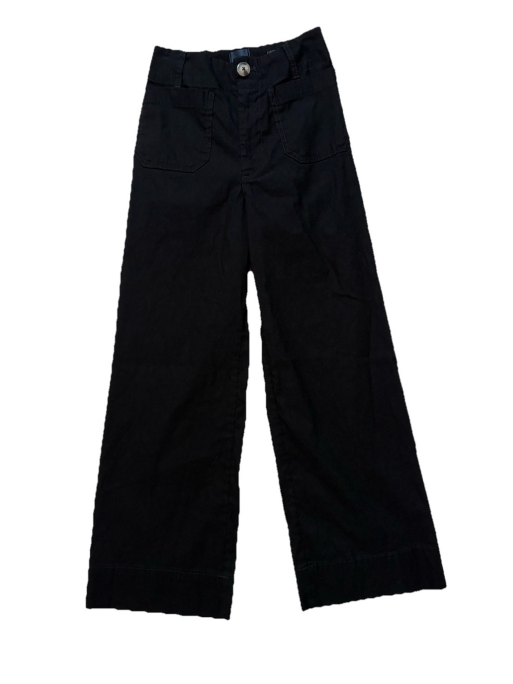 Maeve by Anthropologie The Colette Crop High Rise Wide Leg Pants Black Size 25